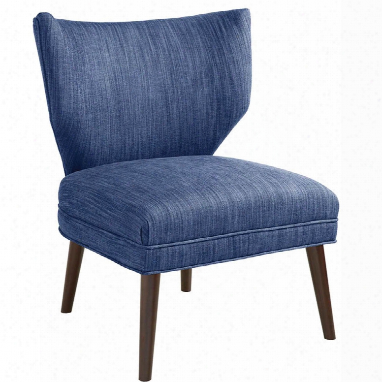 Madison Park Adley Armless Retro Wing Chair In Myra Indigo