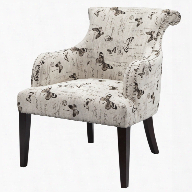 Madison Park Alexis Rolback Accent Chair In Mariposa Newsprint