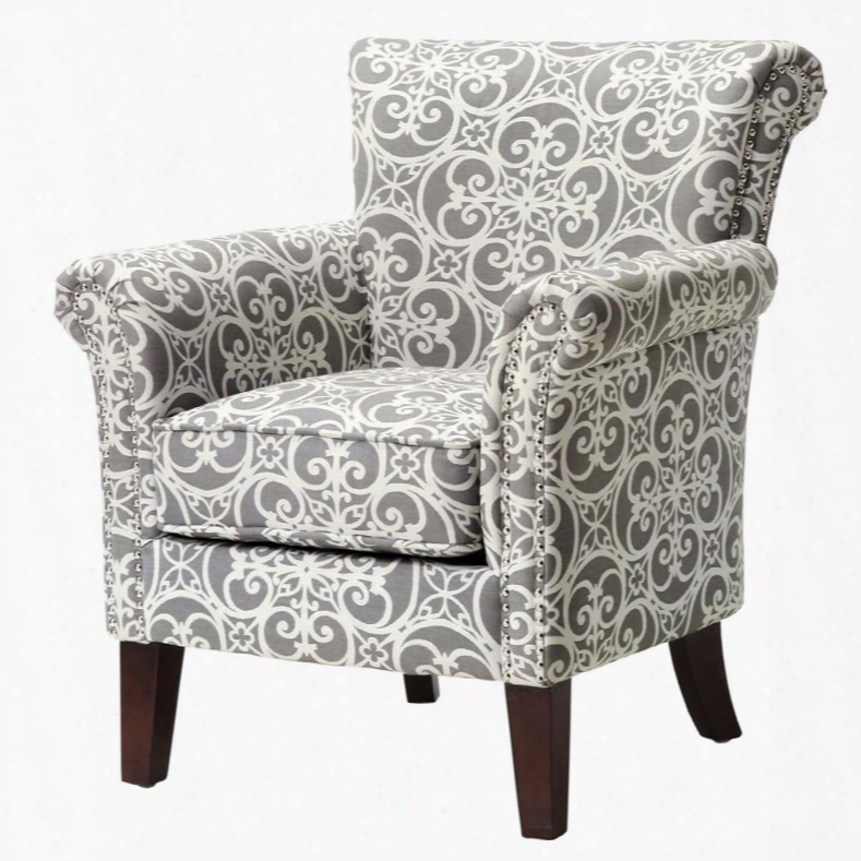 Madison Park Brooke Accent Chair In Doodles Ash