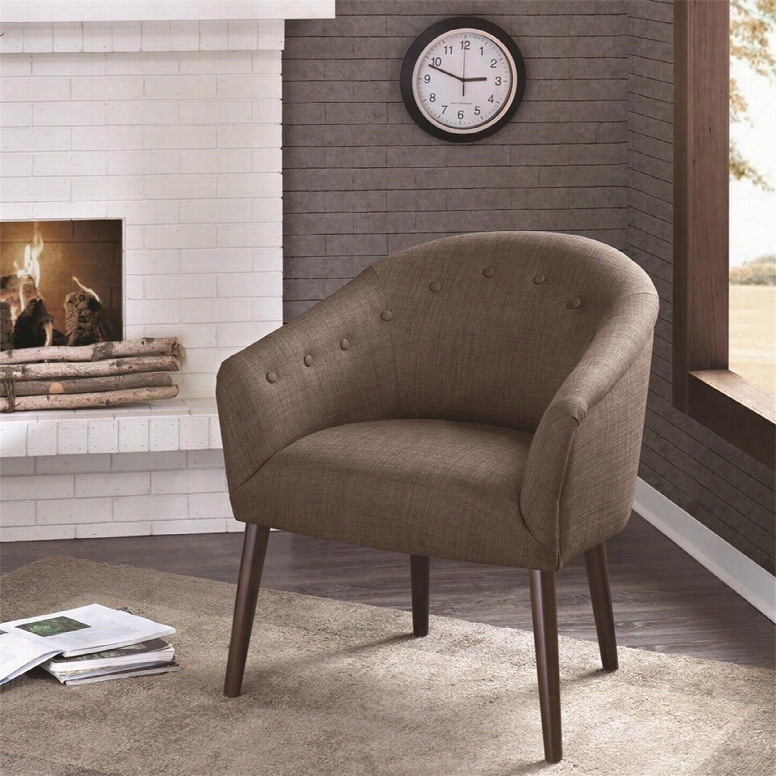 Madison Park Ccamilla Barrel Back Accent Chair In Roma Hot Stone