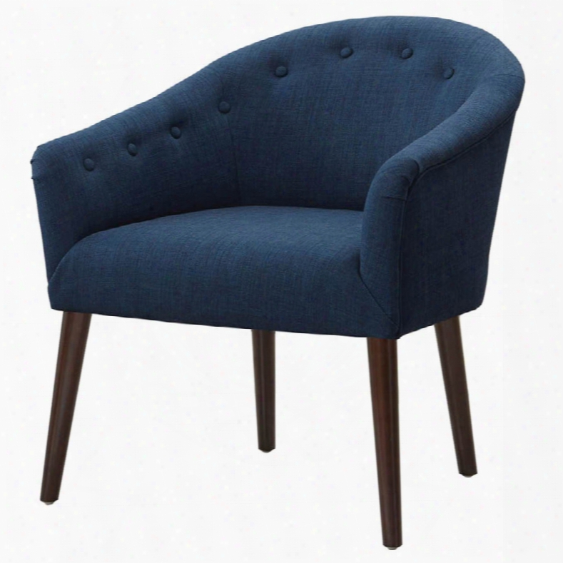 Madison Park Camilla Barrel Back Accent Chair In Roma Navy