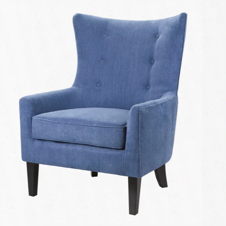 Madison Park Carissa Wing Chair In City Denim