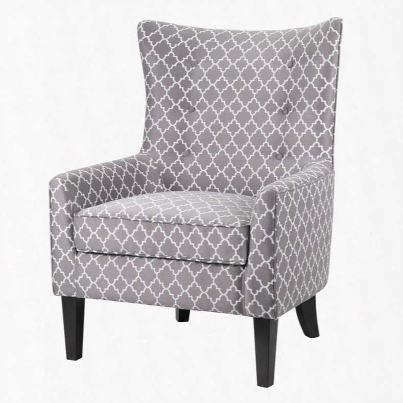 Madison Park Carissa Pennon Chair In Fretwork Grey
