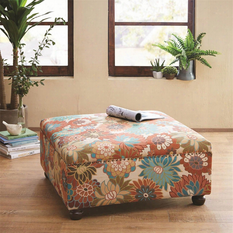 Madison Park Carlyle Cocktail Ottoman In Floral