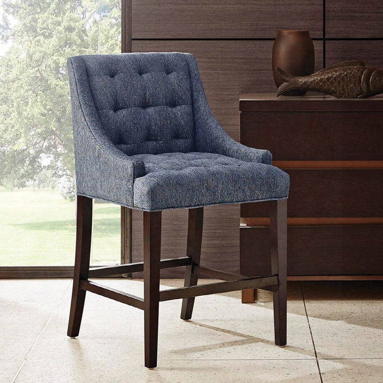 Madison Park Eva Slope Arm Counter Stool In Riley Blue