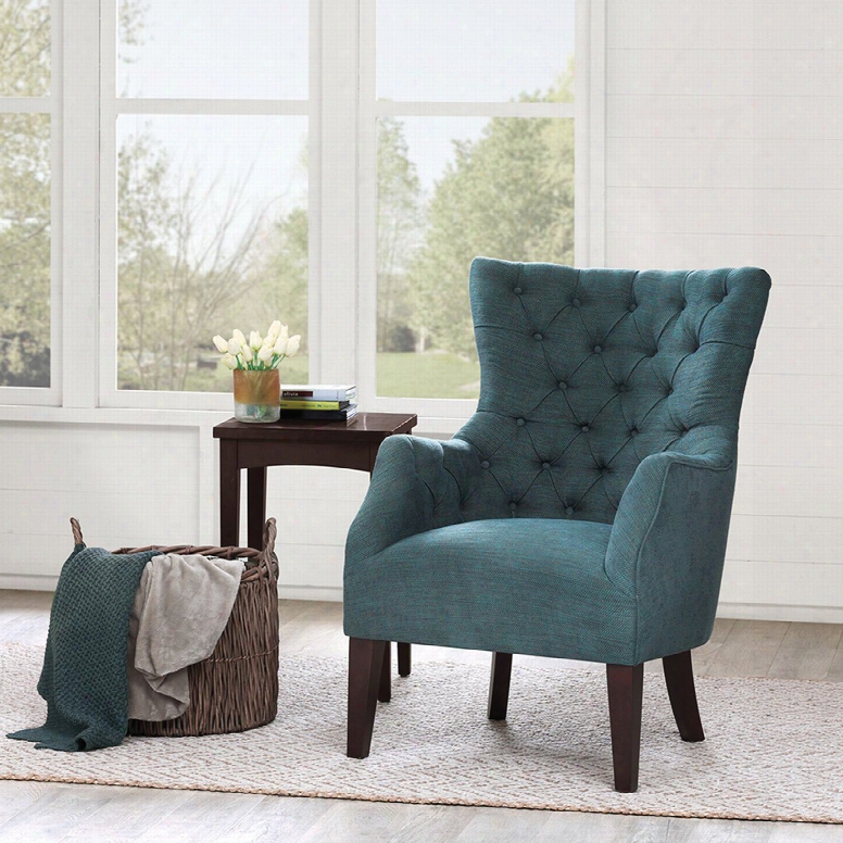 Madison Park Hannah Button Tufted Wing Back Chair In Kara Flannel