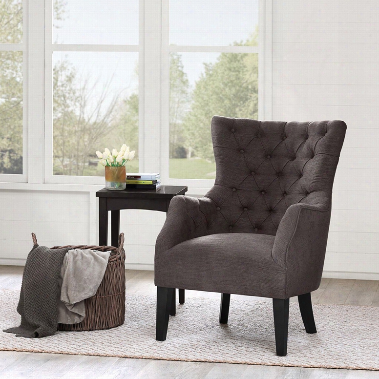 Madison Park Hannah Buttn Tufted Wing Back Chair In Kara Mushroom