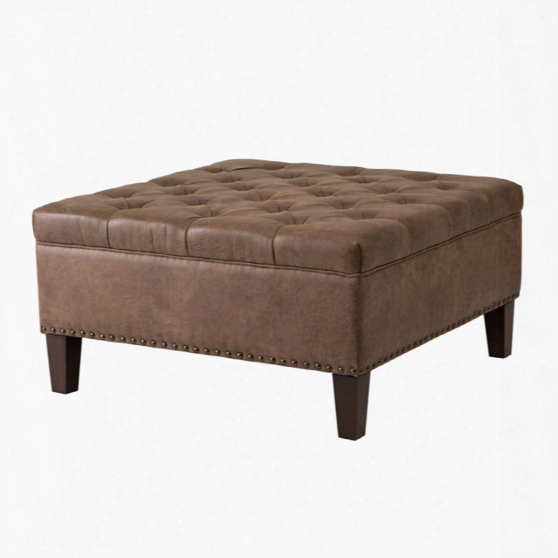 Madison Park Lindsey Tufted Square Cofktail Ottoman In Palance Silt