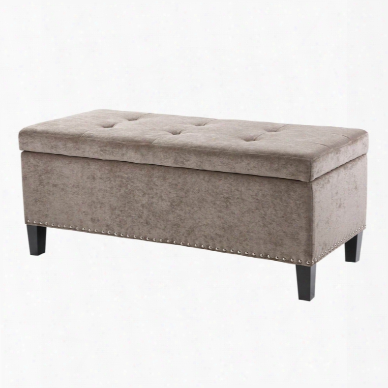 Madison Park Shandra Bench Storage Ottoman In Elizabeth Platinum