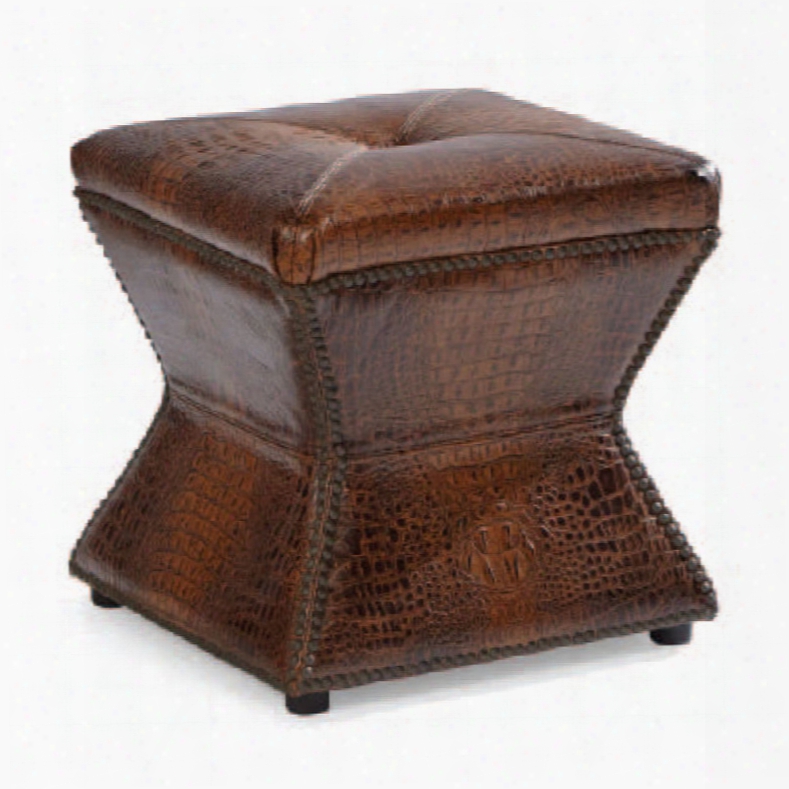 Palatial Ridgeway Gator Tail Chocolate Ottoman