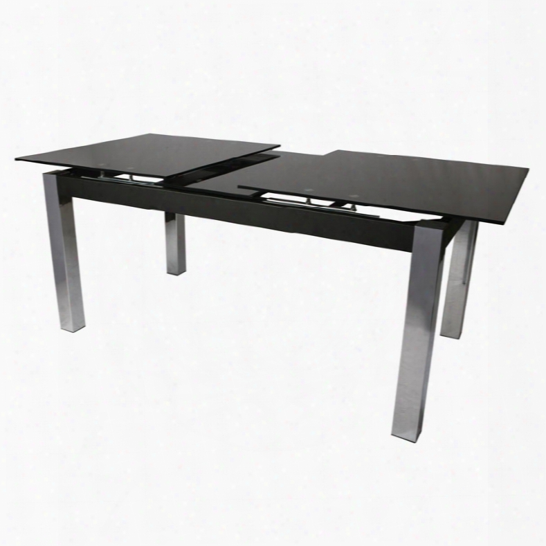 Pastel Monaco Black Glass Top Dining Table