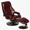 Mac Motion Mandal Swivel Recliner with Ottoman in Merlot Leather