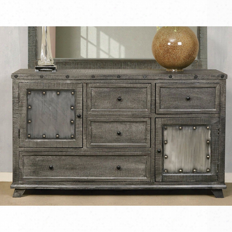 Hillsdale Furniture Bolt Dresser In Light Graywash