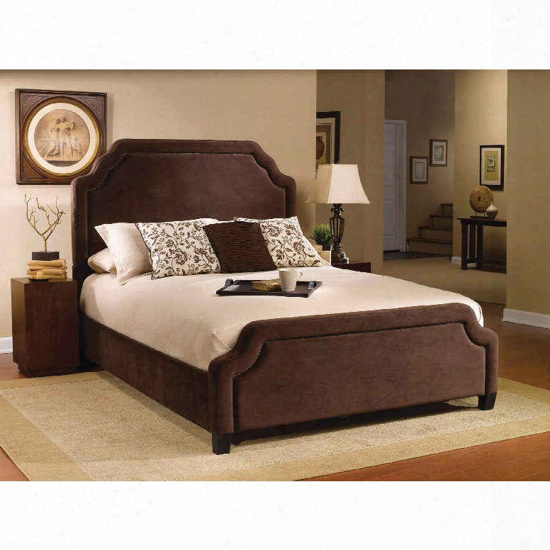 Hillsdale Furrniture Carlyle Fabric Upholstered Bed In Chocolate King Size