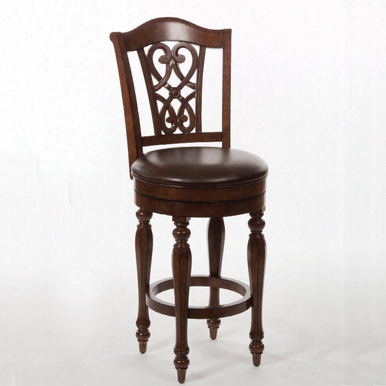 Hillsdale Furniture Hamilton Park Swivel Bar Stool With Scroll Back