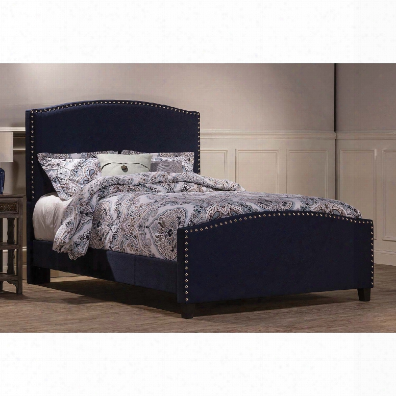 Hillsdale Furniture Kerstein Fabric Upholstered Bed In Navy Linen Full Size