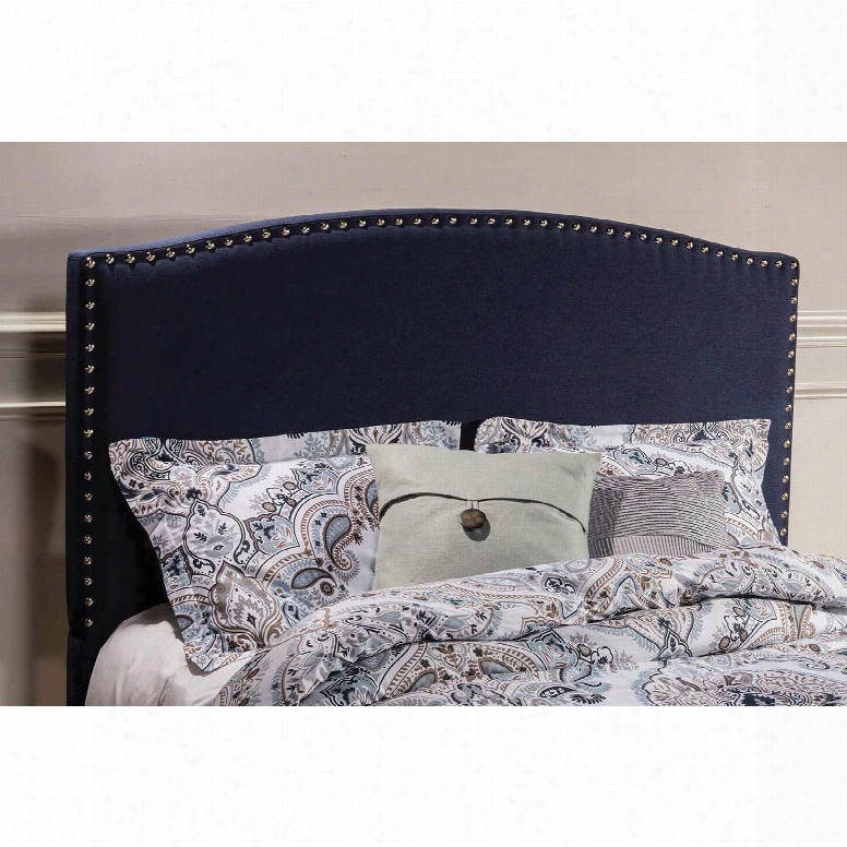 Hillsdale Furniture Kerstein Fabric Upholstered Headboard In Navy Linen Twin Size