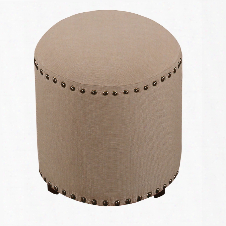 Hillsdale Furniture Laura Backless Vanity Stool With Cream Fabric