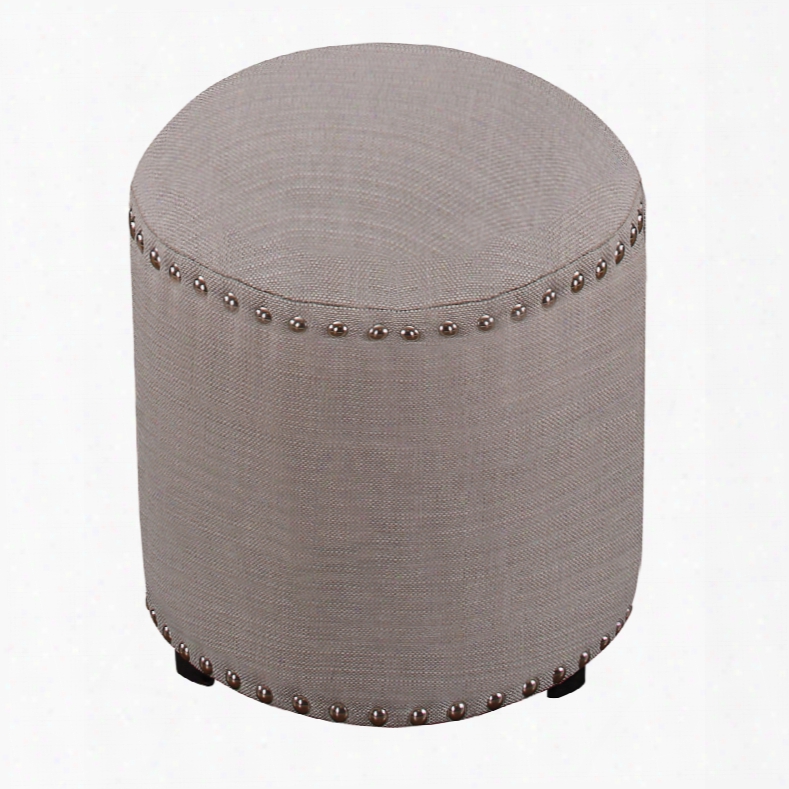 Hillsdale Furniture Laura Backless Vanity Stool With Gray Fabric
