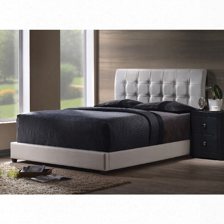 Hillsdale Furniture Lusso Bed With White Faux Leather Full Size