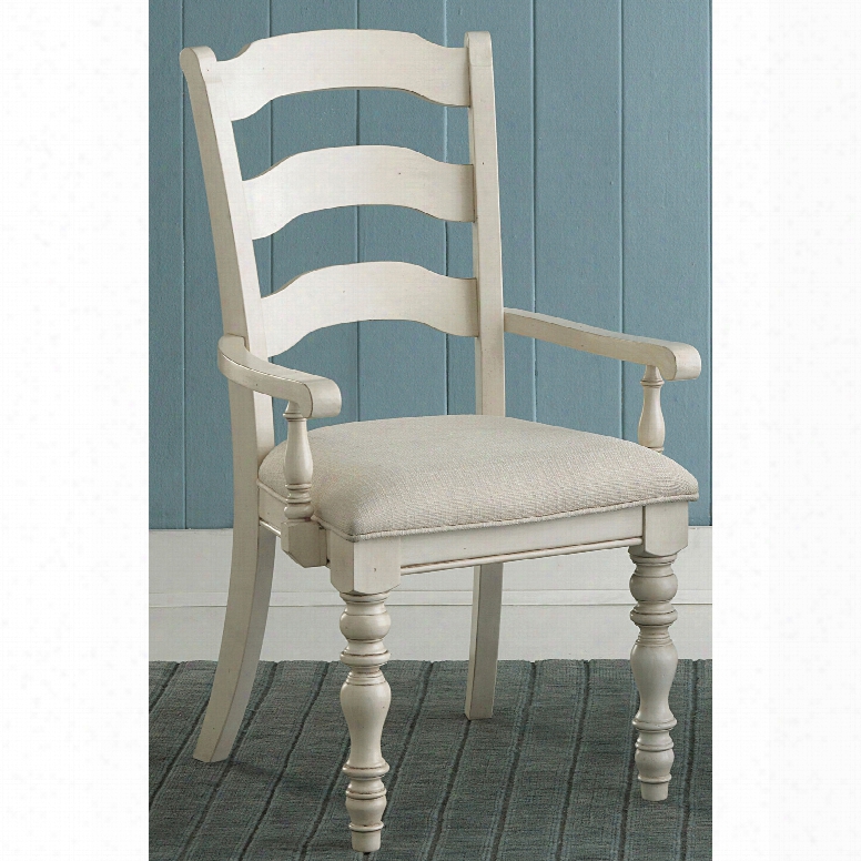 Hillsdale Furniture Pine Island Ladder Back Arm Chair Set Of 2 In Old White