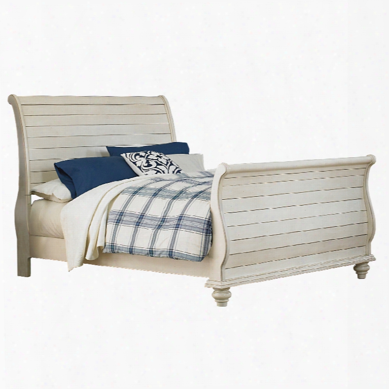 Hillsdale Furniture Pine Island Sleigh Bed In Old White King Size