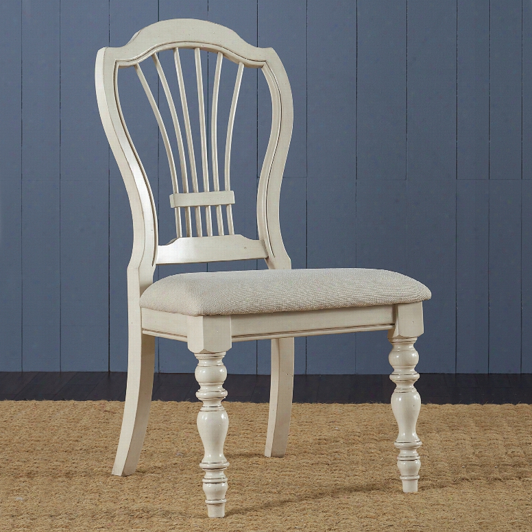 Hillsdale Furniture Pine Island Wheat Back Side Chair Set Of 2 In Old White