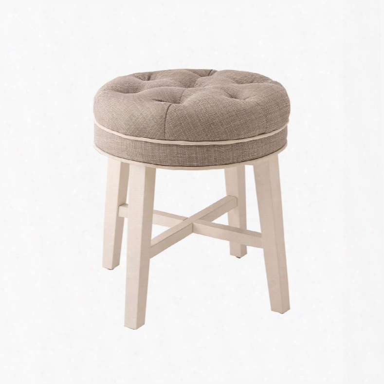 Hillsdale Furniture Sophia Vanity Stool With Linen Gray Fabric