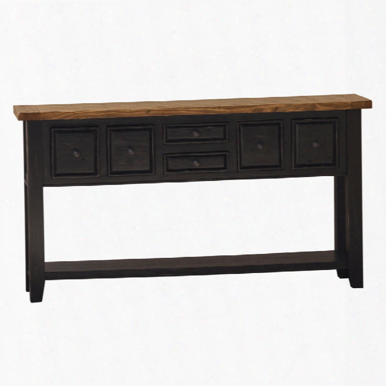 Hillsdale Furniture Tuscan Retreat 6 Drawer Hall Table In Black Oxford