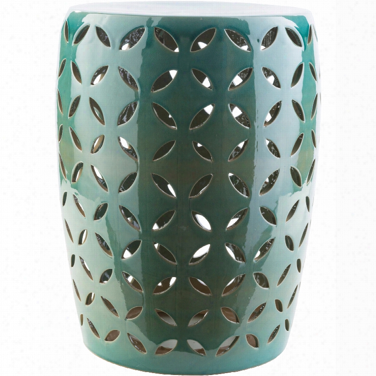 Surya Chantilly Stool In Teal