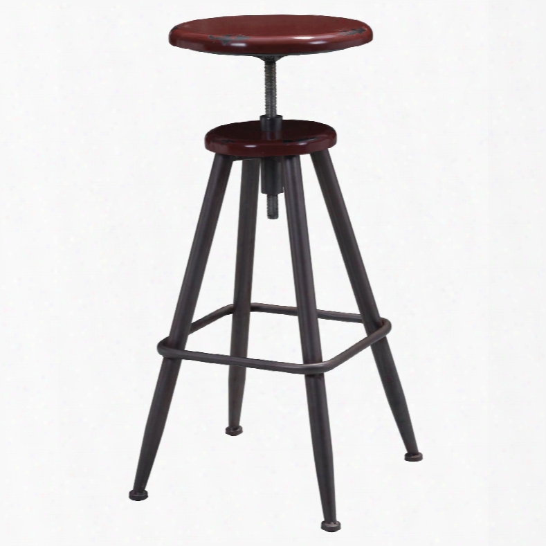 Zuo Era Bog Barstool In Distressed Burgundy