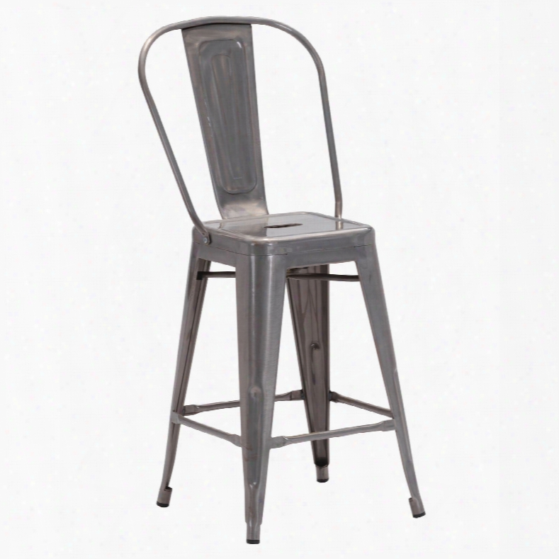 Zuo Era Elio Counter Chair In Gunmetal - Set Of 2