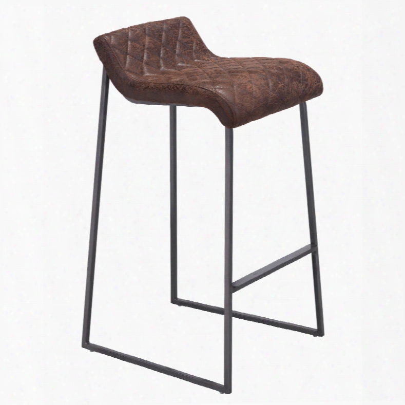 Zuo Era Father Barstool In Vintage Brown - Set Of 2