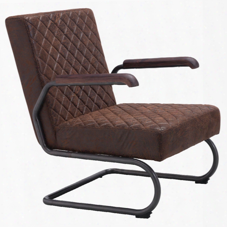 Zuo Era Father Lounge Chair In Vintage Brown