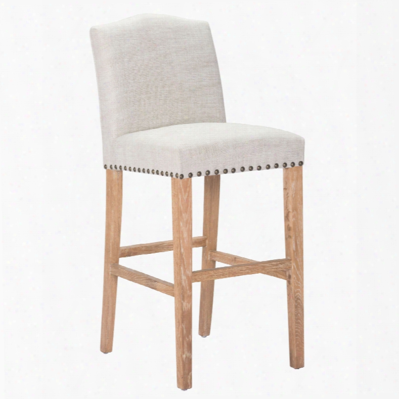 Zuo Point Of Time  Pasadena Bar Chair In Beige