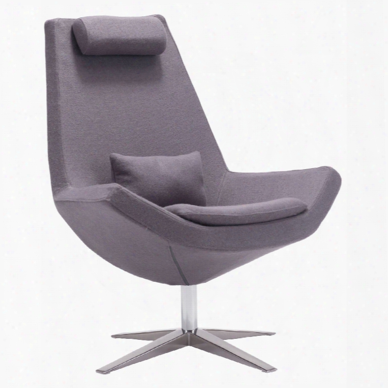Zuo Modern Bruges Occasional Chair In Charcoal Gray