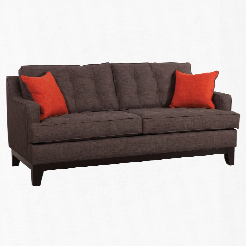 Zuo Modern Chicago Sofa In Charcoal And Burnt Orange