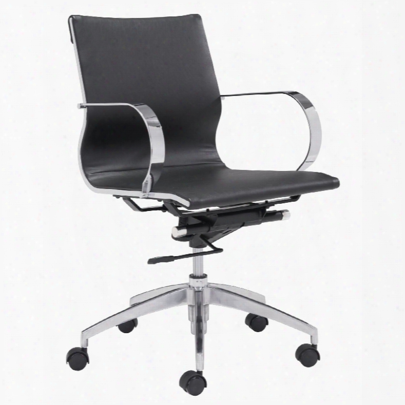 Zuo Modern Glider Low Back Office Chair In Black