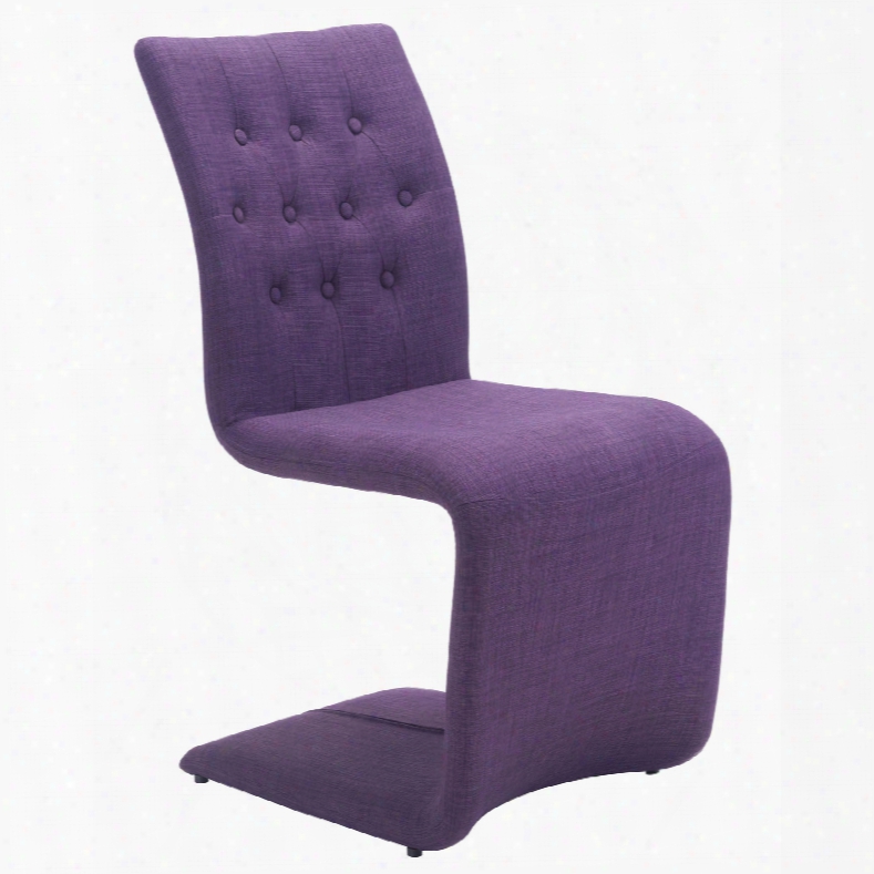 Zuo Modern Hyper Dining Chair In Purple - Set Of 2