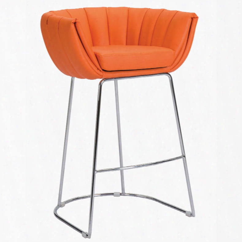 Zuo Modern Latte Bar Chair In Orange - Set Of 2