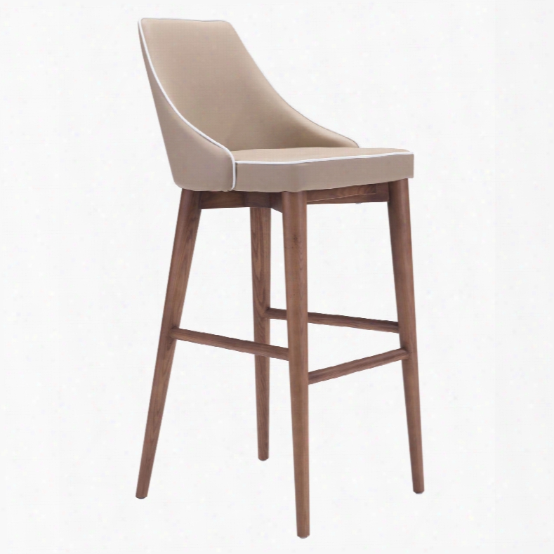 Zuo Modern Moor Bar Chair In Beige