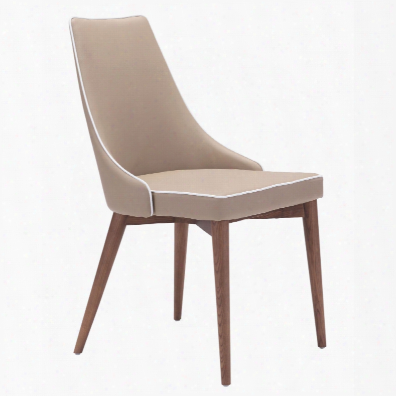 Zuo Modern Moor Dining Chair In Beige - Set Of 2