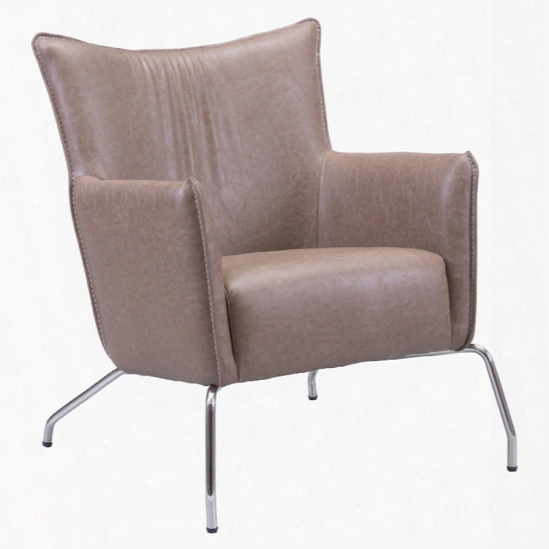 Zuo Modern Ostend Occasional Chair In Saddle Brown