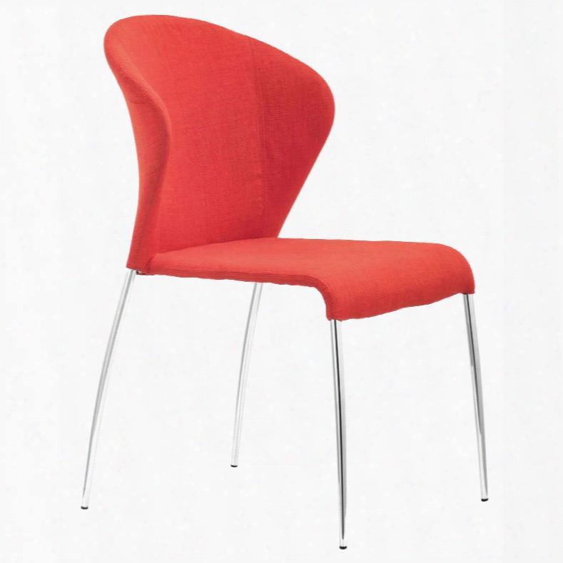 Zuo Modern Oulu Dining Chair In Tangerine - Set Of 4