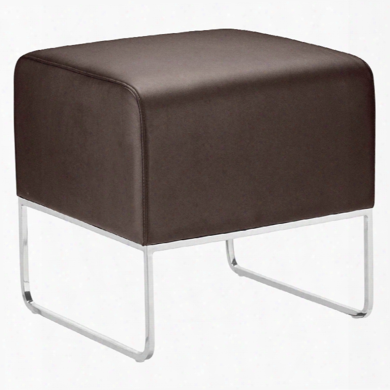 Zuo Modern Plush Ottoman In Espresso