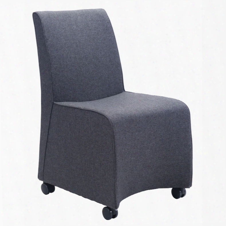Zuo Modern Whittle Dining Chair In Dark Gray - Set Of 2