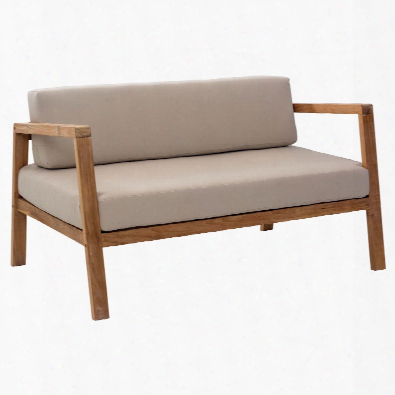 Zuo Vive Bilander Sofa In Natural With Beige Cushions