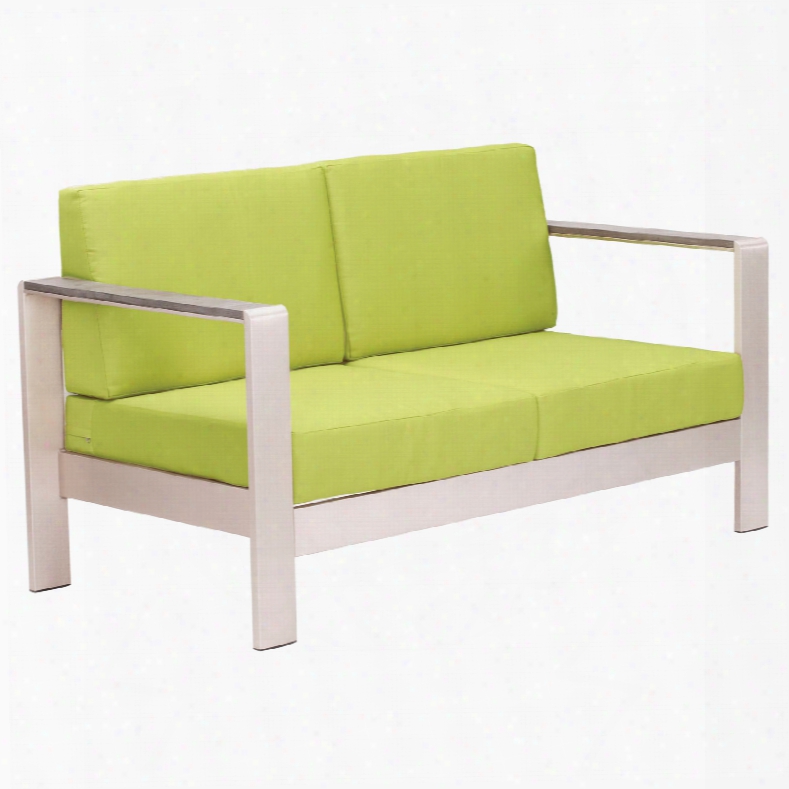 Zuo Vive Cosmopolitan Sofa With Green Cushions