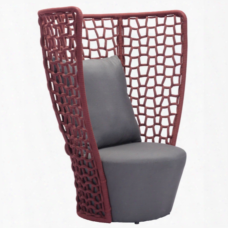 Zuo Vive Faye Bay Beach Chair In Cranberry And Gray