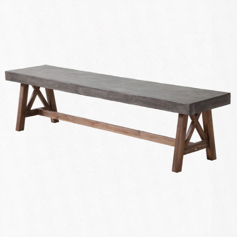 Zuo Vive Ford Bench In Cement And Natural